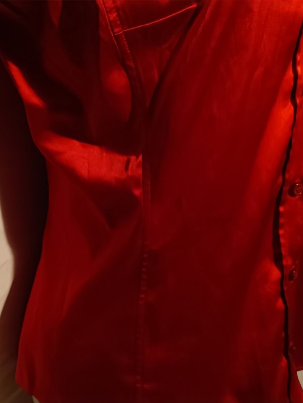 🍋NY&C Ruby Red Button-Down Shirt | Size Small - Picture 7 of 13